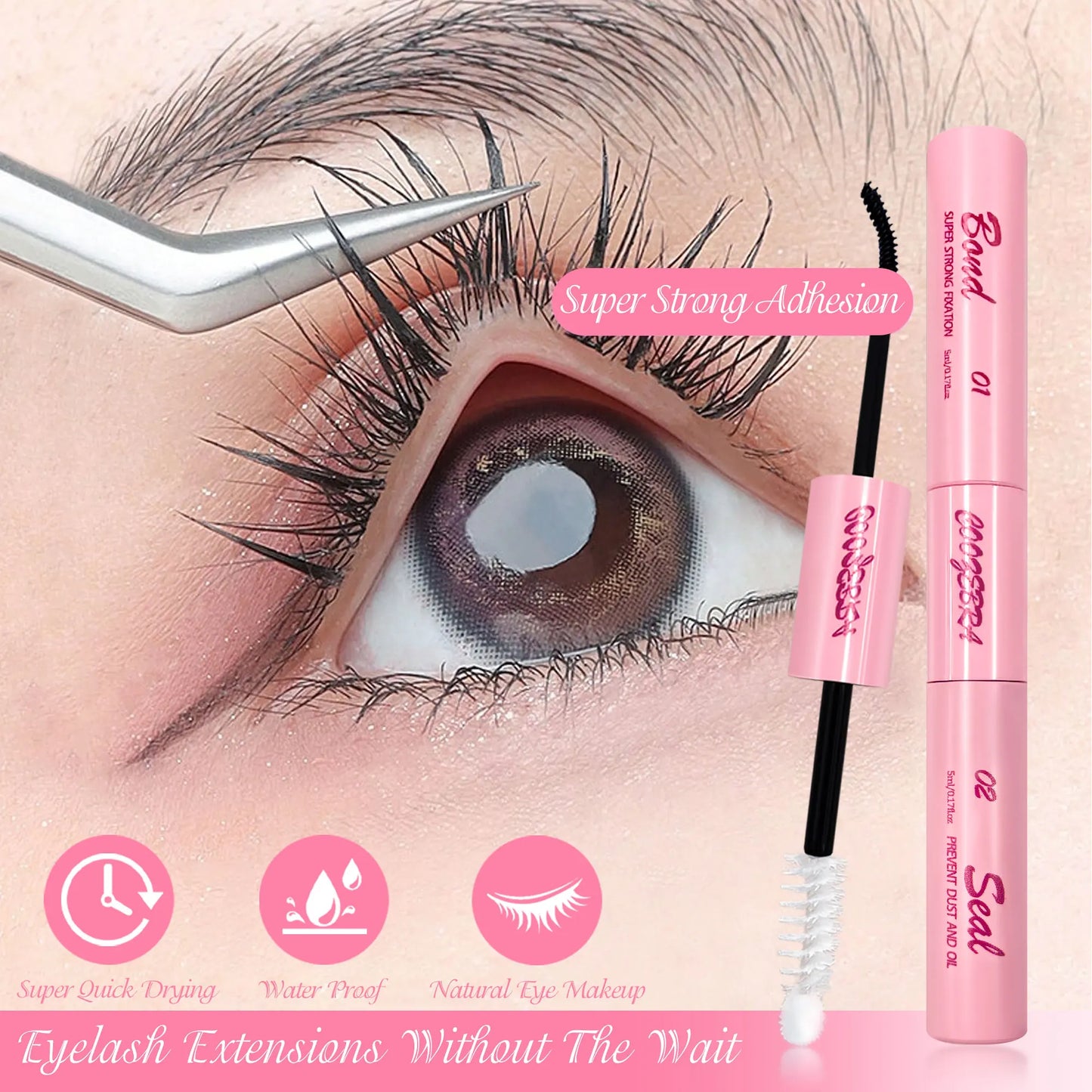 200 clusters of natural-looking false eyelashes - 9-16 mm, includes eyelash glue and tweezers for D I Y eyelash extensions.